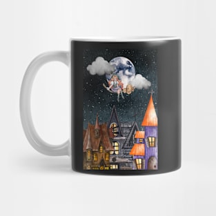 Flying Witch Halloween Night Mug